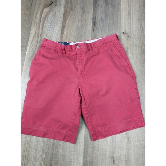 Polo Ralph Lauren Other - Polo Ralph Lauren Shorts Mens 35 Red Chino Cotton Classic Fit Flat Front